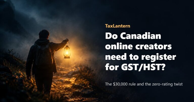 TaxLantern: Do Canadian online creators need to register for GST/HST?